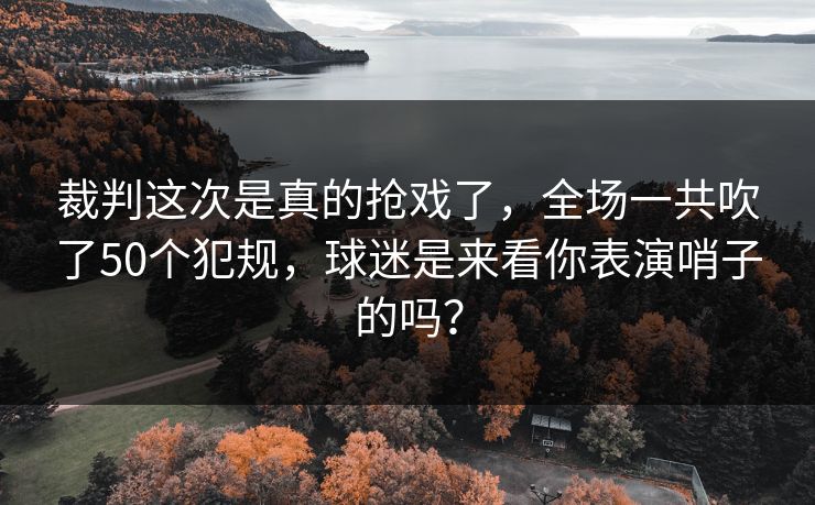 裁判这次是真的抢戏了，全场一共吹了50个犯规，球迷是来看你表演哨子的吗？