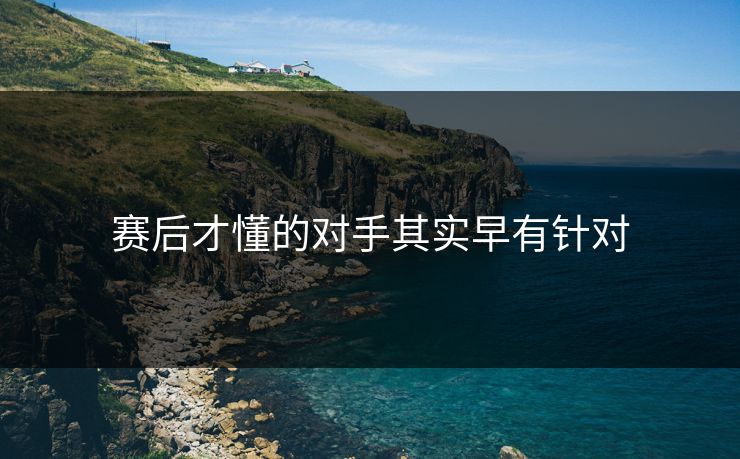 赛后才懂的对手其实早有针对